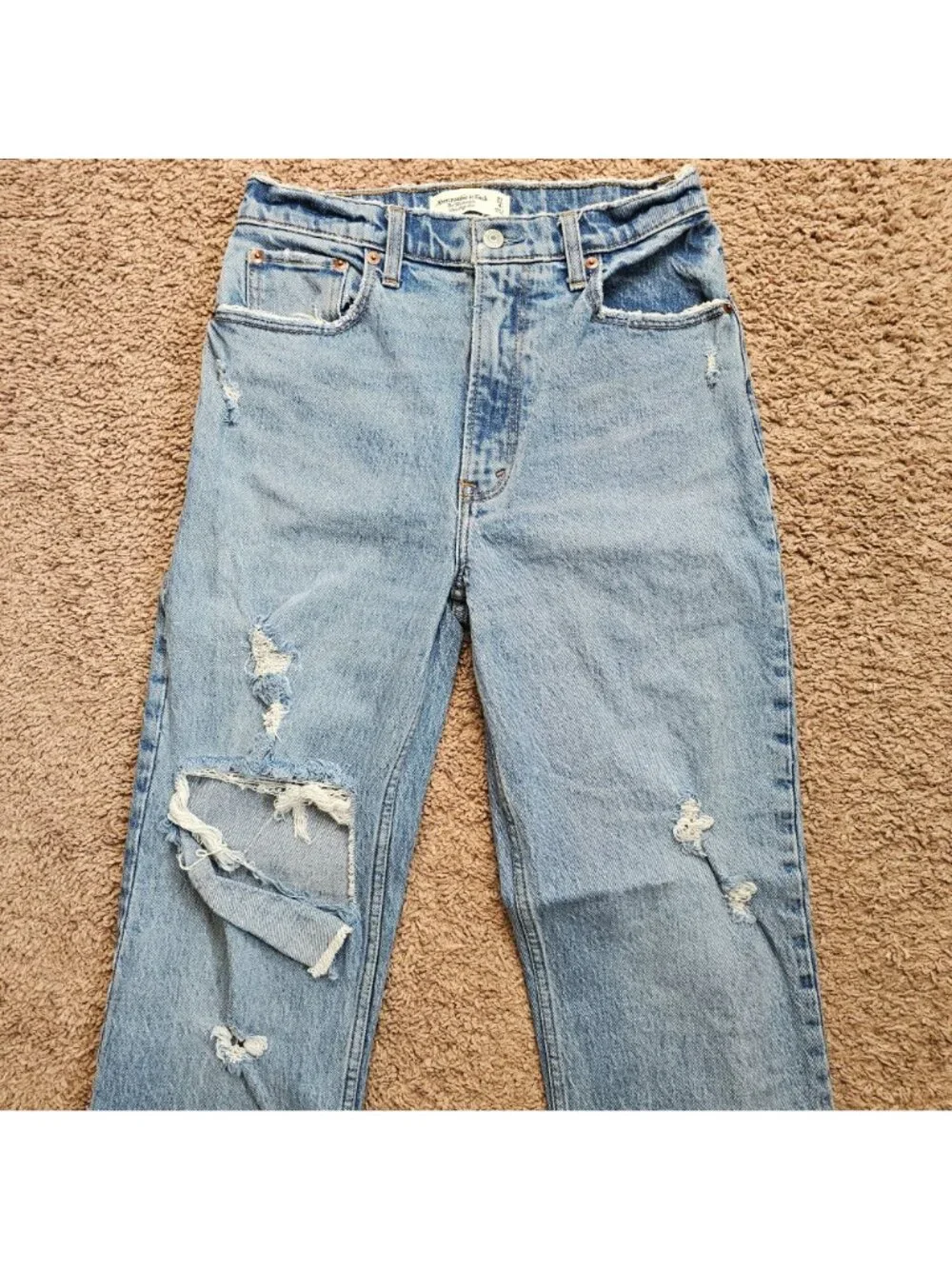 Abercrombie & Fitch Jeans Womens 27/4R 90's Straight Ultra High Rise Denim - Picture 2 of 8